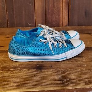 Converse blue metallic All Star shoes sz 8.5